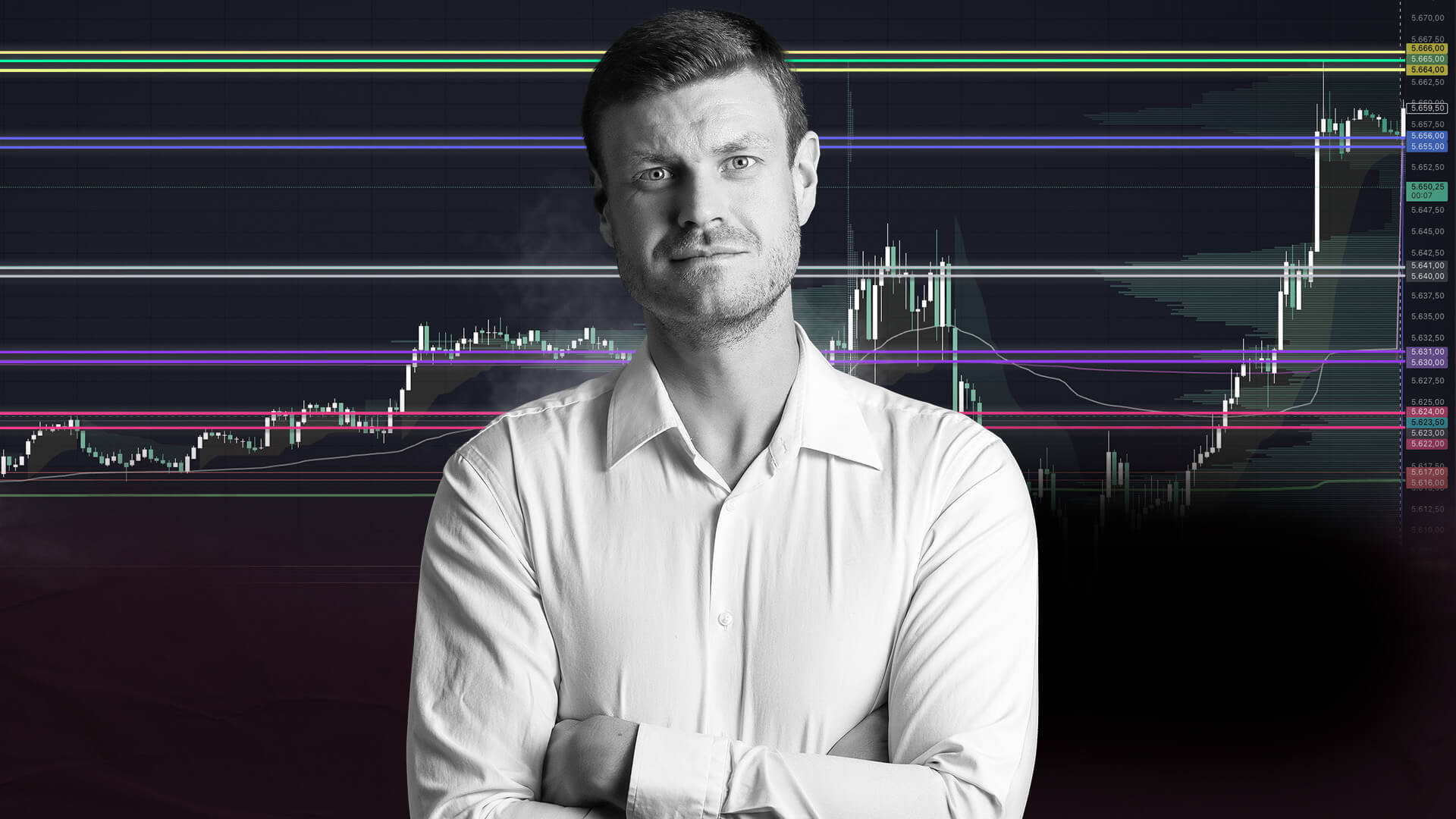 Oliver Sparing – Gründer von TradeNeon, vor einem Trading-Chart
